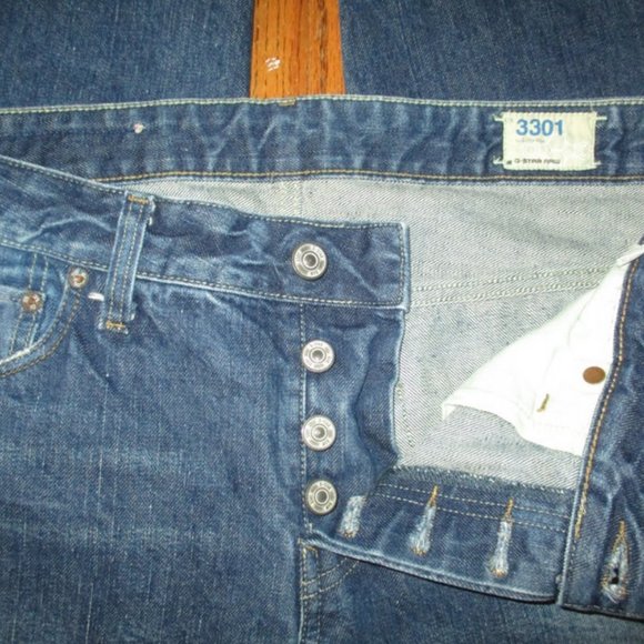 G-STAR RAW 3301 Selvedge Tapered Jeans Sz 34x31 - Picture 3 of 10